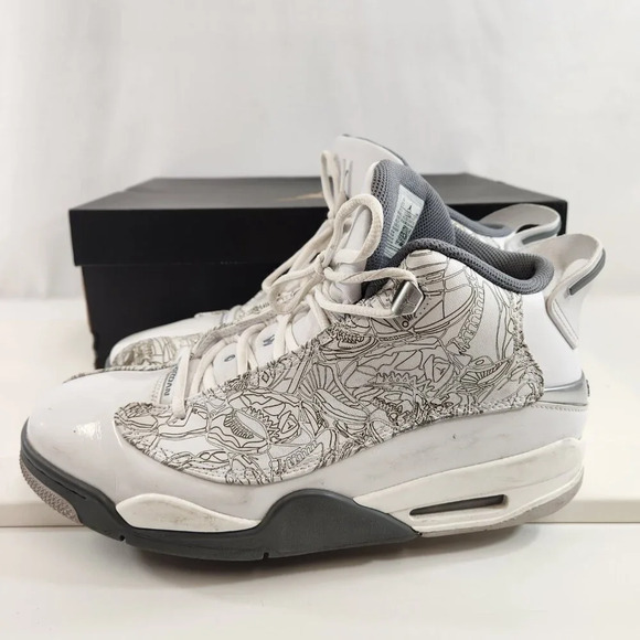 Jordan Dub Zero White and Gray Men's Shoes - Picture 4 of 16